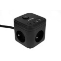 Huslog Cube Extension Cord with USB