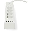 Pikendusjuhe Nedis SmartLife, 2m, 4 pesa + 2xUSB-A + 2xUSB-C