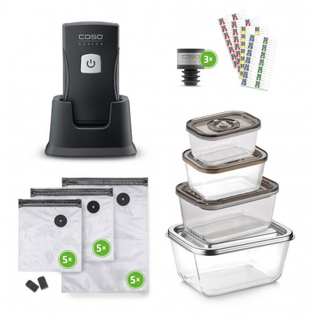 Caso Professional Hand Vacuum Sealer with Accessories Vacu OneTouch Pro Set Power 20 W Black