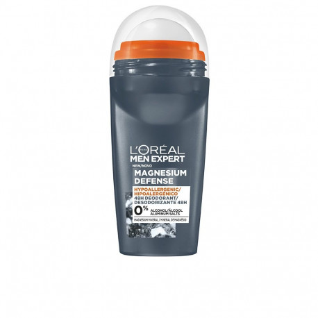 L'ORÉAL PARIS MEN EXPERT MAGNESIUM DEFENSE 0% alcohol desodorante 48h roll-on 50 ml