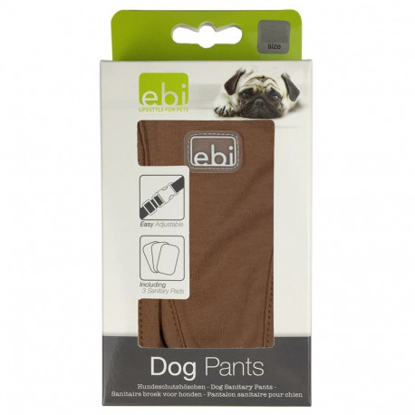 Protective dog pants classic, M: 32-39 cm, brown