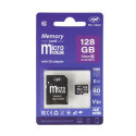 MicroSD PNI 128GB memory card with SD adapter, Class 10, 80 Mb/s, V30