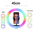 Elight RGB18 45cm 2in1 White & Color RGB LED Light Ring with Smartphone fix + BT remote Black