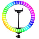 Elight RGB18 45cm 2in1 White & Color RGB LED Light Ring with Smartphone fix + BT remote Black