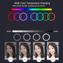 Elight RGB18 45cm 2in1 White & Color RGB LED Light Ring with Smartphone fix + BT remote Black