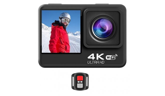iWear K4 Real 4K 20Mpix Wi-Fi Sport Camera with Sony IMX179 Lens & 8x Fixation Set Black