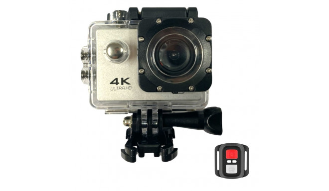 iWear K1 Ultra HD 4K 16Mpix Wi-Fi Sport Camera with 2'' LCD Remote & 8x Fixation Set Silver