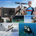 iWear K1 Ultra HD 4K 16Mpix Wi-Fi Sport Camera with 2'' LCD Remote & 8x Fixation Set Blue