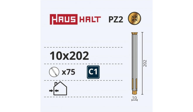 METAL FRAME ANCHOR WITH NUT 10X202