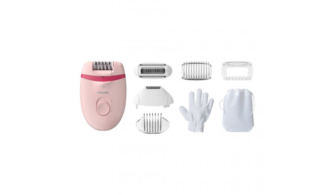 Philips | Corded Compact Epilator | BRE285/00 Satinelle Essential | White/Pink