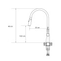 Basin mixer with flexible hose and shower function Quadron GINA, 3922505_BSBE, steel/sand