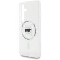 Case Karl Lagerfeld Button Karl Head Printed Logo MagSafe for Samsung Galaxy S25 white
