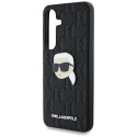Karl Lagerfeld Leather Monogram Pin Logo Karl Head Case for Samsung Galaxy S25 Black
