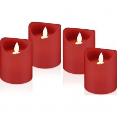 Goobay Set of 4 LED candles red with 12x AAA (LR03)