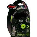 Flexi Automatic Leash Black Design S 5 m tape, green