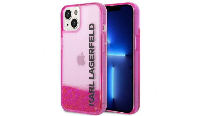 Karl Lagerfeld KLHCP14SLCKVF iPhone 14/ 15 / 13 6.1" roosa kõvakorpus Liquid Glitter Elong