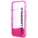 Karl Lagerfeld KLHCP14SLCKVF iPhone 14 / 15 / 13 6.1" roosa jäik ümbris Liquid Glitter Elong