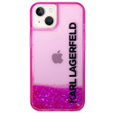 Karl Lagerfeld KLHCP14SLCKVF iPhone 14 / 15 / 13 6.1" roosa jäik ümbris Liquid Glitter Elong