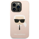 Karl Lagerfeld KLHCP14LSLKHLP iPhone 14 Pro 6.1" kõvakate Roosa Silikoon Karl`i Pea