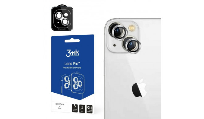 3MK Lens Protection Pro iPhone 14 6.1" hõbedane kaameraläätse kaitse paigaldusraamiga 1 tk