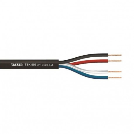 Kõlarikaabel 4x2,5mm², must, CPR Cca - S1a,d0,a1, 100m/rull