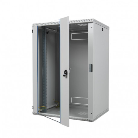 Wall mount cabinet single section, 15U, 600/600/730 width/depth/height mm, RAL 7035 ( welded constru