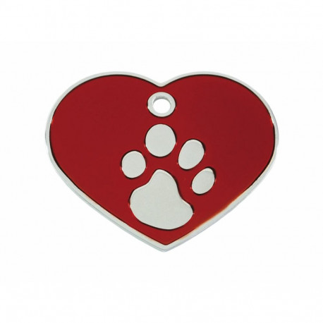 Identification plate for collar Imarc Heart Red Silver