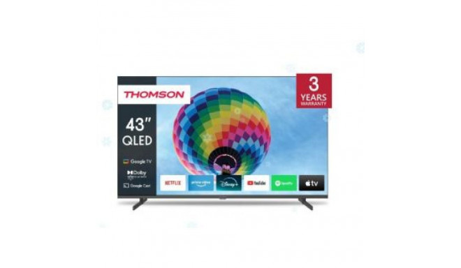 Thomson TV Set||43"|4K/Smart|QLED|3840x2160|Wireless LAN|Bluetooth|Google TV|Black|43QG4S14