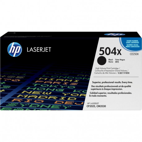 "HP 504X original Colour LaserJet Toner cartridge CE250X black high capacity 10.500 pages 1-pack Col