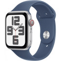 "APPLE Watch SE GPS + Cellular 44mm Silver Aluminium Case with Denim Sport Band - M/L"