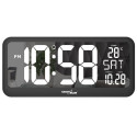 Large Digital Clock Wall Mount Free Standing with Temperature Sensor 37x17cm LCD Display Power Adapt