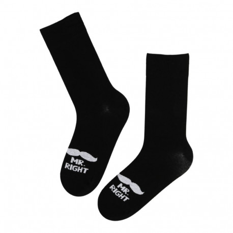 SOKISAHTEL MISTER musta värvi puuvillased sokid meestele 446