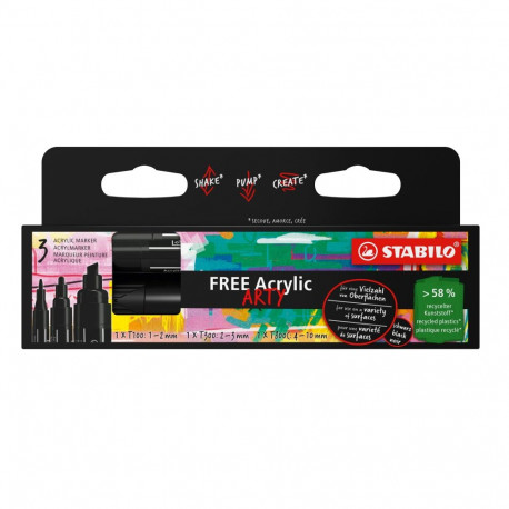 Marker permanent STABILO FREE Acrylic must T100, T300, T800C