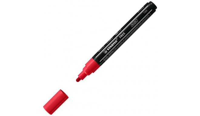 Marker permanent STABILO FREE Acrylic T300, punane, 2-3mm
