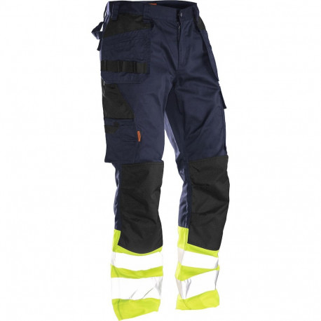 Jobman Practical vööpüksid ripptaskutega 2513 navy/Hi-Vis kollane EOL 52