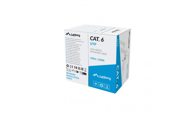 LAN CABLE CAT.6 UTP 100M SOLID CU GREY CPR + FLUKE PASSED LANBERG