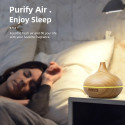 IVY D1 3-in-1 Aroomi Difuusor - Hüdroabsorber - 10W Öö Atmosfääri Lamp 17cm / 500ml Heleda Puidu