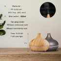 IVY D1 3-in-1 Aroomi Difuusor - Hüdroabsorber - 10W Öö Atmosfääri Lamp 17cm / 500ml Heleda Puidu