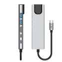 TECH-PROTECT HB02 HUB ADAPTER 6IN1 TYPE-C + USB2.0 + USB3.0 + HDMI 4K 30HZ + RJ45 + PD100W SPACE GRE