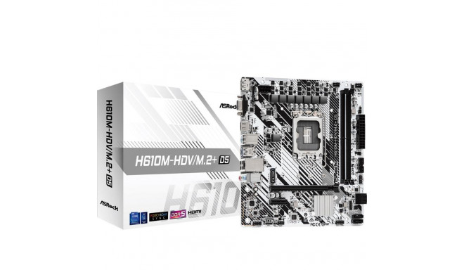 Mainboard|ASROCK|Intel H610|LGA1700|Micro-ATX|Memory DDR5|Memory slots 2|1xPCI-Express 3.0 1x|1xPCI-