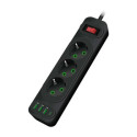 Riff F23U 2m pagarinātājs ar 3 Ligzdām + 3 USB + 1 USB-C