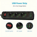 Riff F23U 2m pagarinātājs ar 3 Ligzdām + 3 USB + 1 USB-C