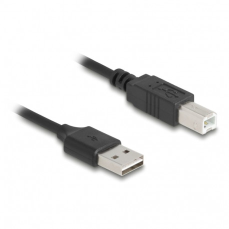 USB 2.0 kaabel A - B 0.5 - 0.8m, Easy-USB, spiraal, must