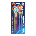 Brushes ERICH KRAUSE Kids Space Animals for Creativity, synthetic, 6 pcs.