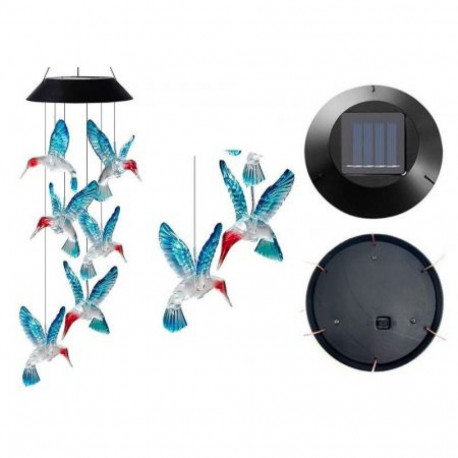 LeanToys Solar Lamp Hummingbirds Birds LED Colorful