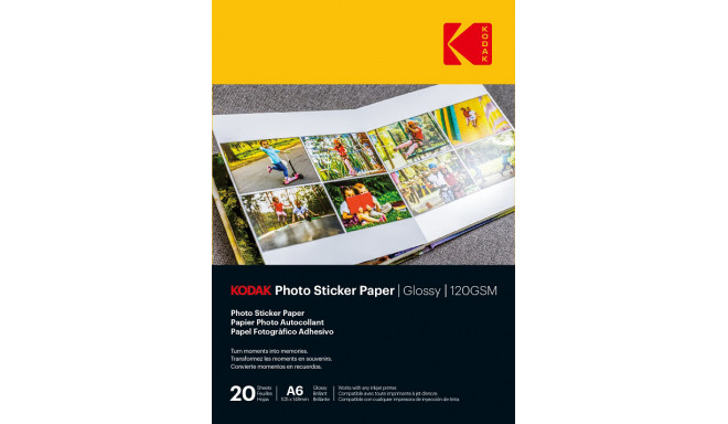 Kodak Photo Sticker Paper A6 Glossy 20 sheets