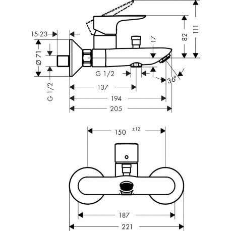 Hansgrohe Talis E 71740000 vannitoa kraan