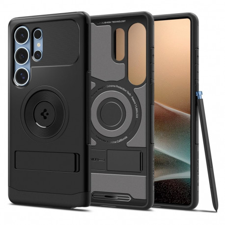 Kaitseümbris Slim Armor (MagFit), Samsung Galaxy S25 Ultra, must, tugijalaga, MagSafe ühilduv, Spige