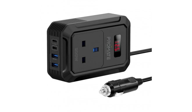 Promate Inverto-200W Car inverter DC-AC 11-17V 200W / USB-C PD65W