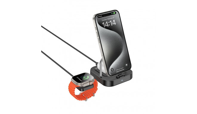 HOCO wireless charger 3in1 compatible with Apple Watch 3A 5W CQ16A black